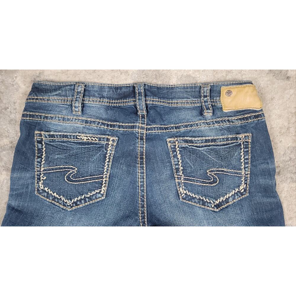 Silver Jeans Aiko Women's Skinny Leg Embroidered Blue Fluid Denim Jeans 35x30.5 - Picture 12 of 12
